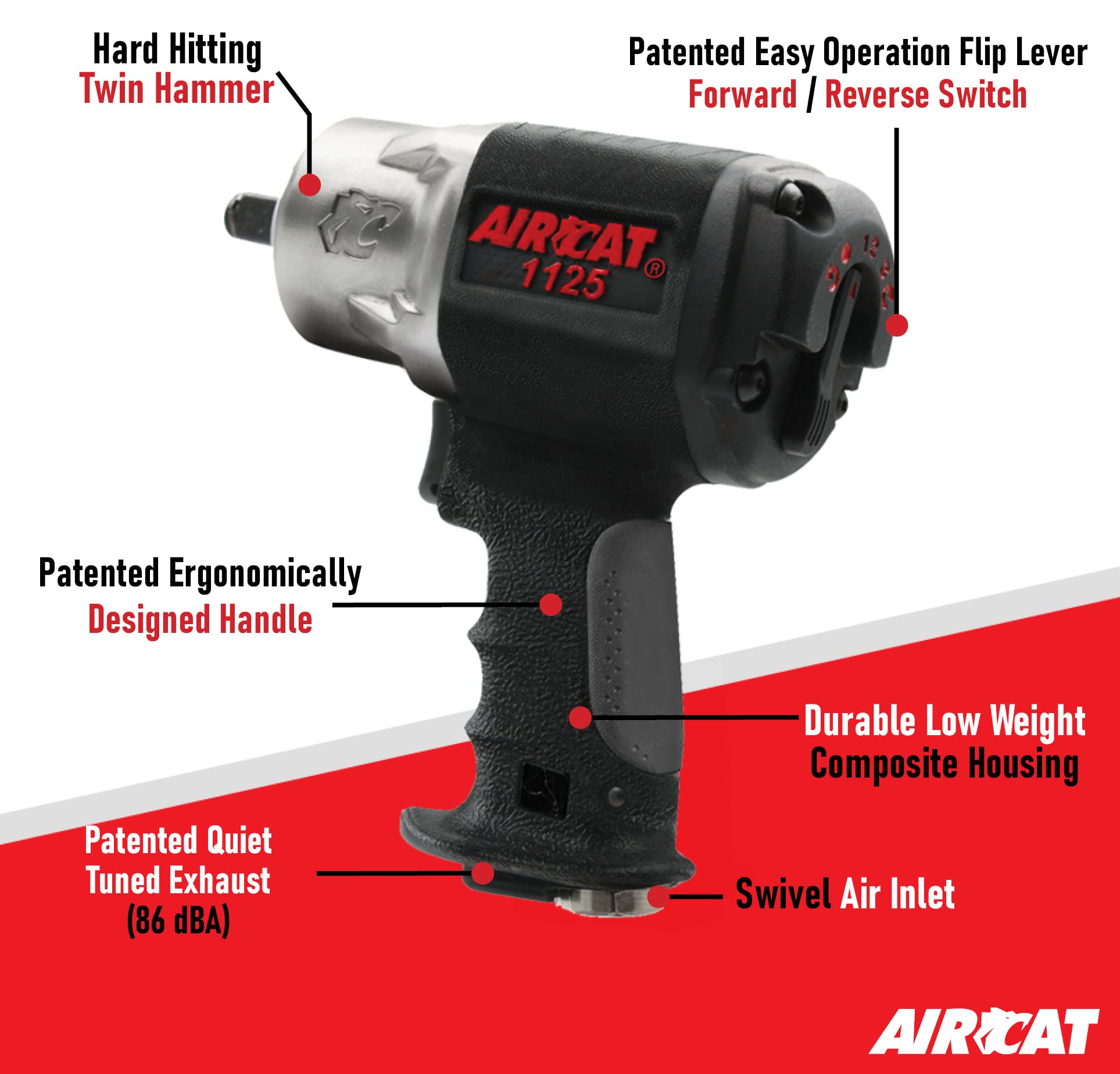 Foto 3 pulgar | Llave De Impacto Aircat 1125 1/2 Composite 1250 Ft-lbs - Venta Internacional.