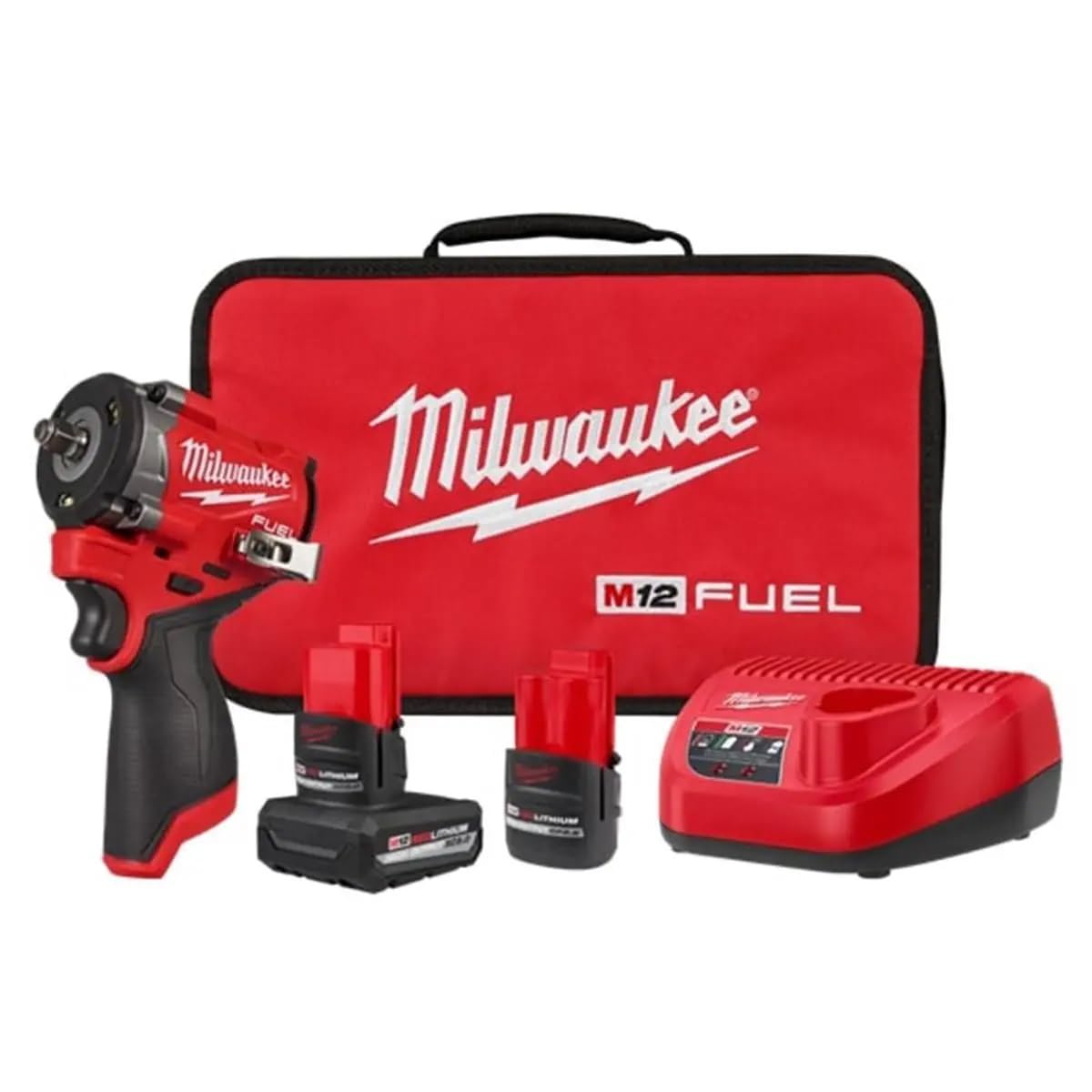Llave De Impacto Milwaukee M12 Fuel Stubby 3/8 Con 2 Baterías - Venta Internacional.