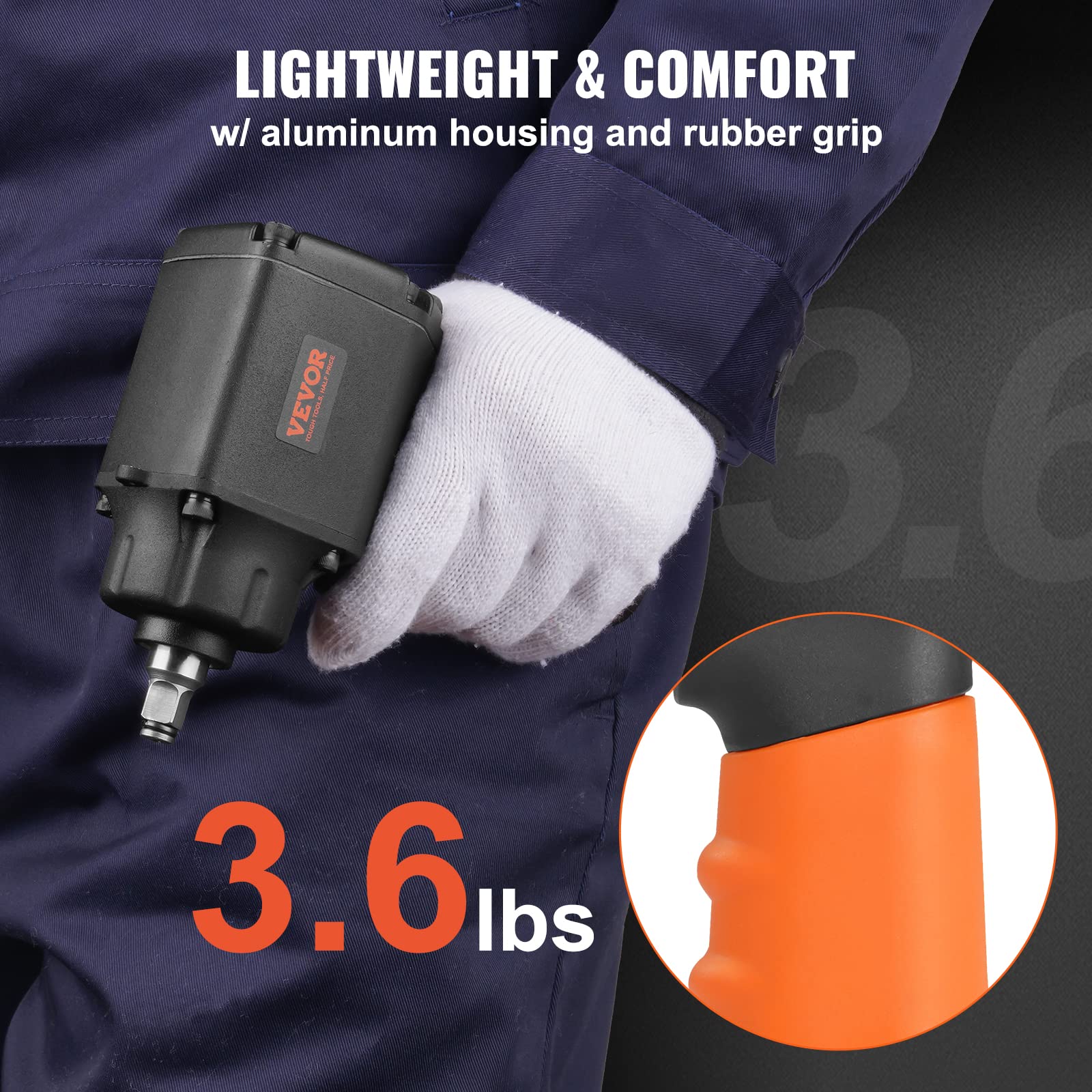 Foto 4 pulgar | Llave Neumática Vevor, Tracción De 3/8 Pulgadas, 690 Pies-libras, Torque - Venta Internacional.