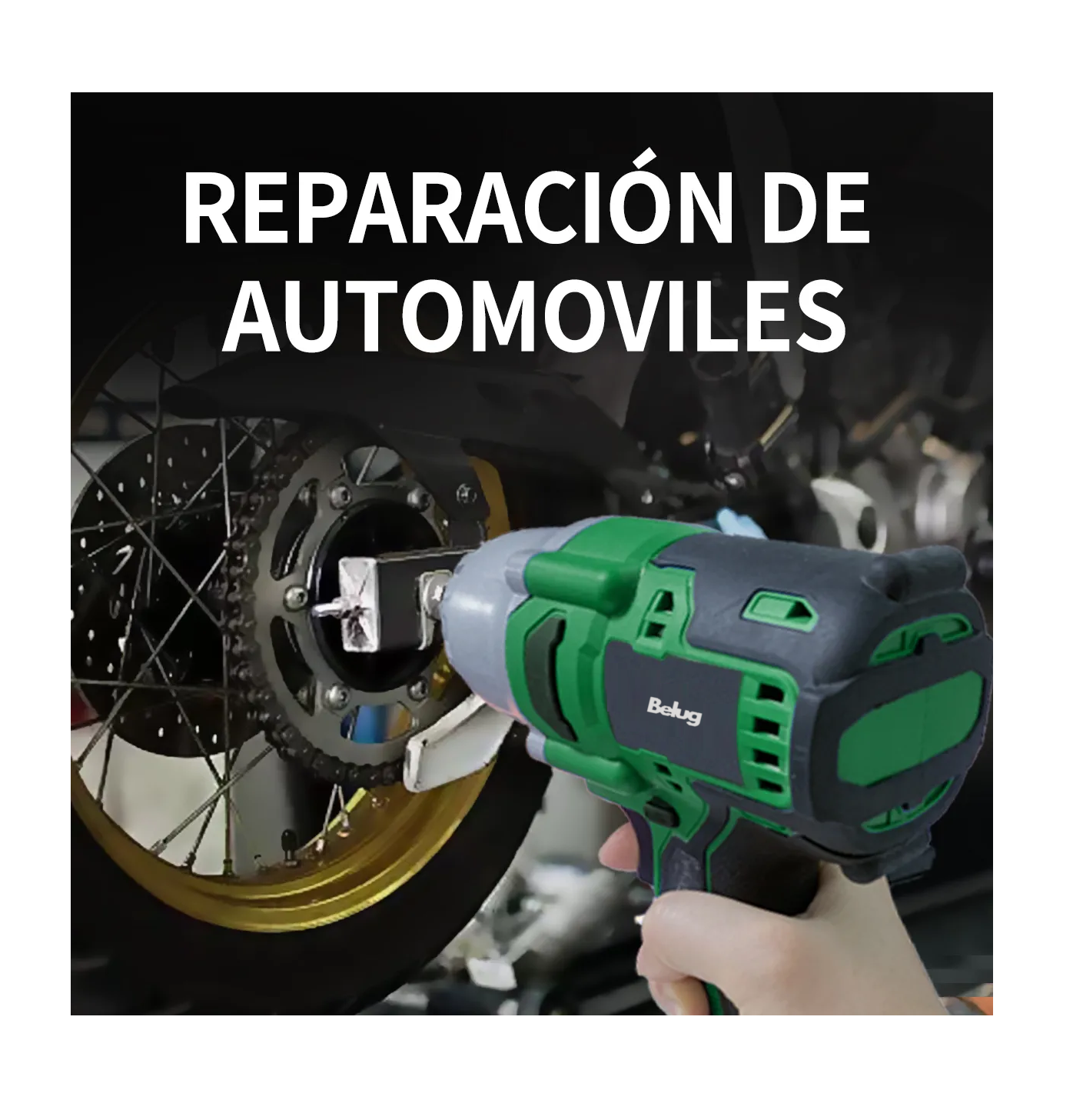 Foto 3 | Llave De Impacto 900n.m Electrica Inalambrica Destornillador Verde Negro