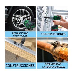 Foto 4 | Llave De Impacto 900n.m Electrica Inalambrica Destornillador Verde Negro
