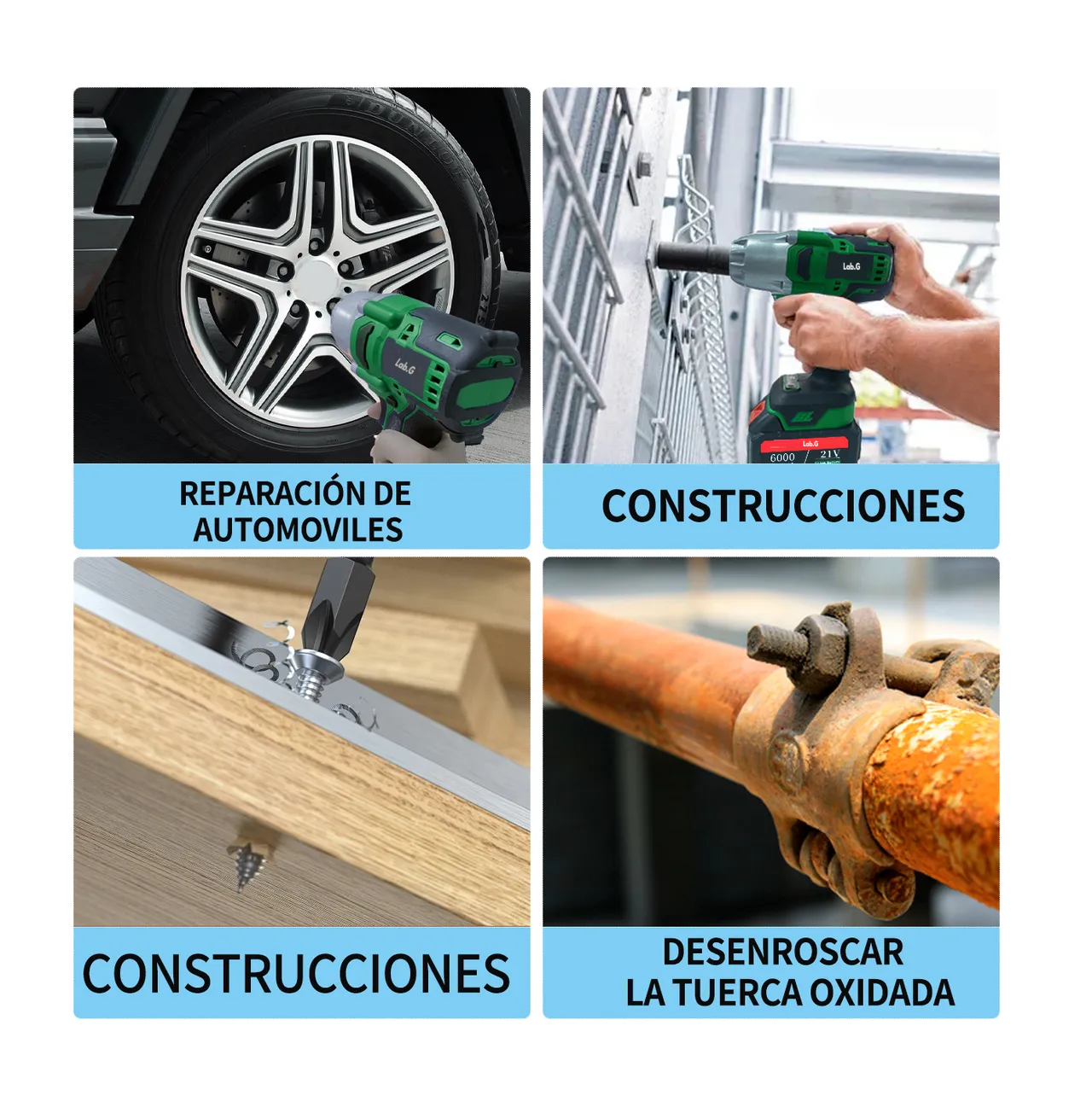 Foto 4 | Llave De Impacto 900n.m Electrica Inalambrica Destornillador Verde Negro