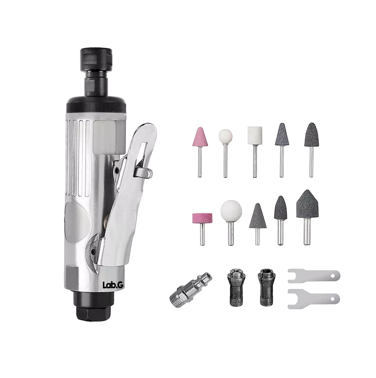 Amoladora Neumática Juego De Mototool Mini Taladro Esmeril Con Accesorios De Aire Esmeriladora Neumática Lab.g Plateada