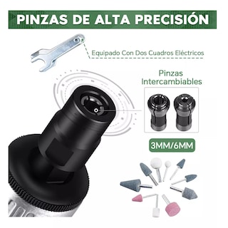 Foto 3 | Amoladora Neumática Juego De Mototool Mini Taladro Esmeril Con Accesorios De Aire Esmeriladora Neumática Lab.g Plateada