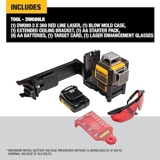 Foto 3 | Nivel Láser Dewalt Dw089lr 12v Max 3 X 360 Rojo - Venta Internacional.