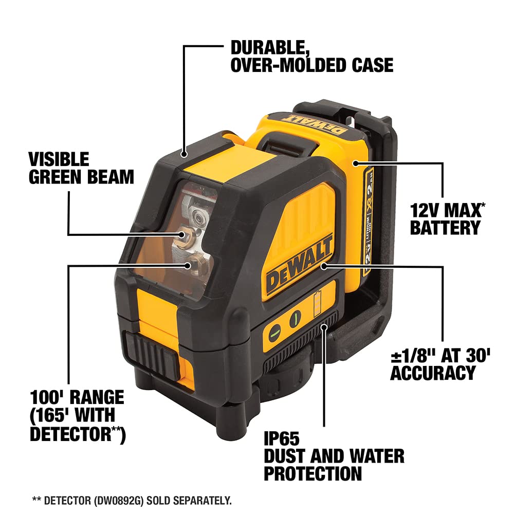 Foto 4 pulgar | Nivel Láser Dewalt Dw088lg 12v Max Cross Line Green - Venta Internacional.