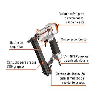 Foto 5 | Engrapadora Neumática Truper ENNE-70 color Gris Calibre 22