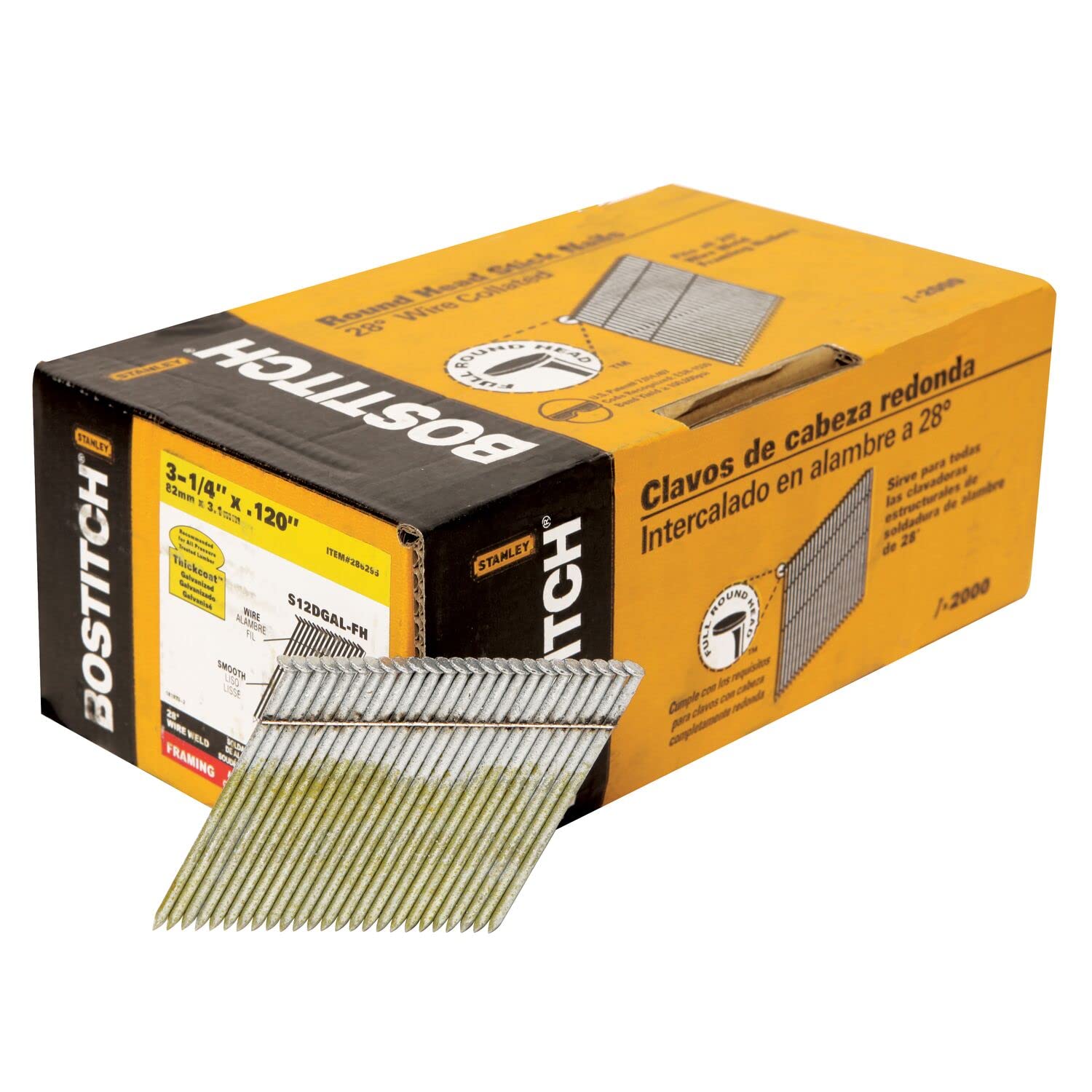 Foto 2 pulgar | Uñas Para Enmarcar Bostitch S12dgal-fh, 28 Grados, Galvanizadas, 2000 - Venta Internacional.