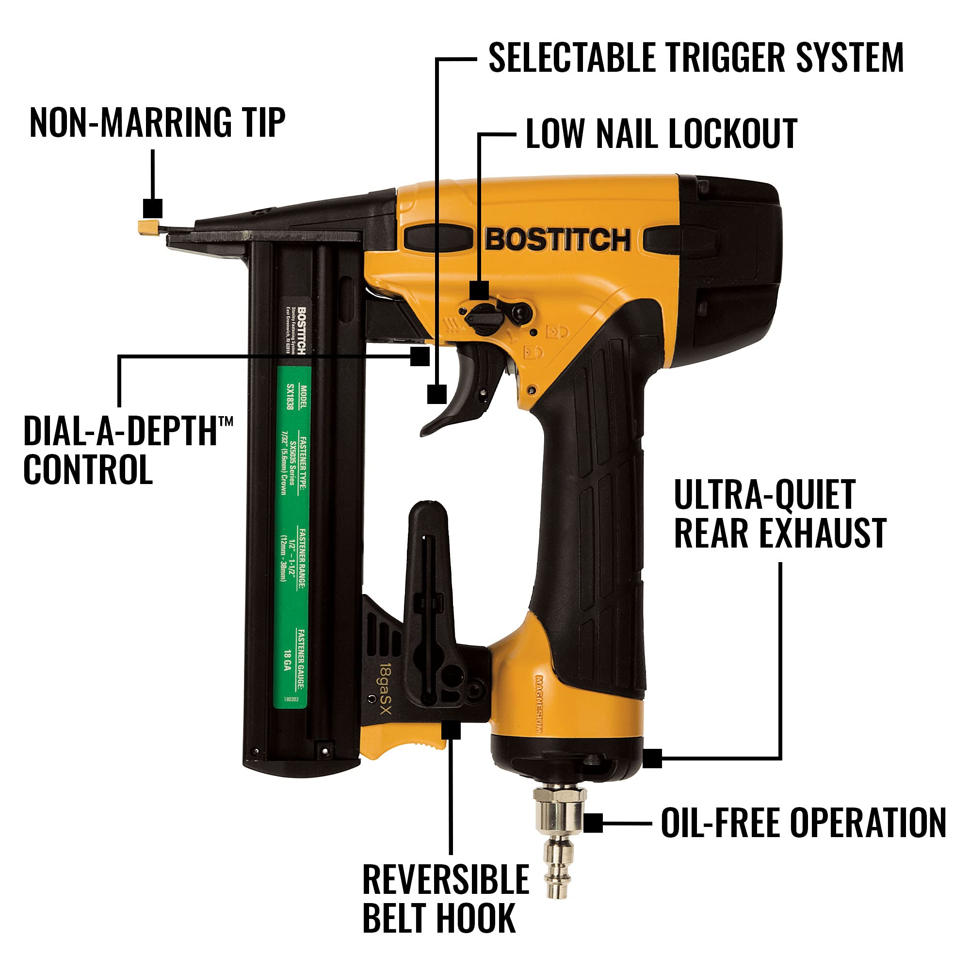 Foto 4 pulgar | Grapadora Bostitch Crown Narrow 18ga (sx1838k) Con Kit - Venta Internacional.