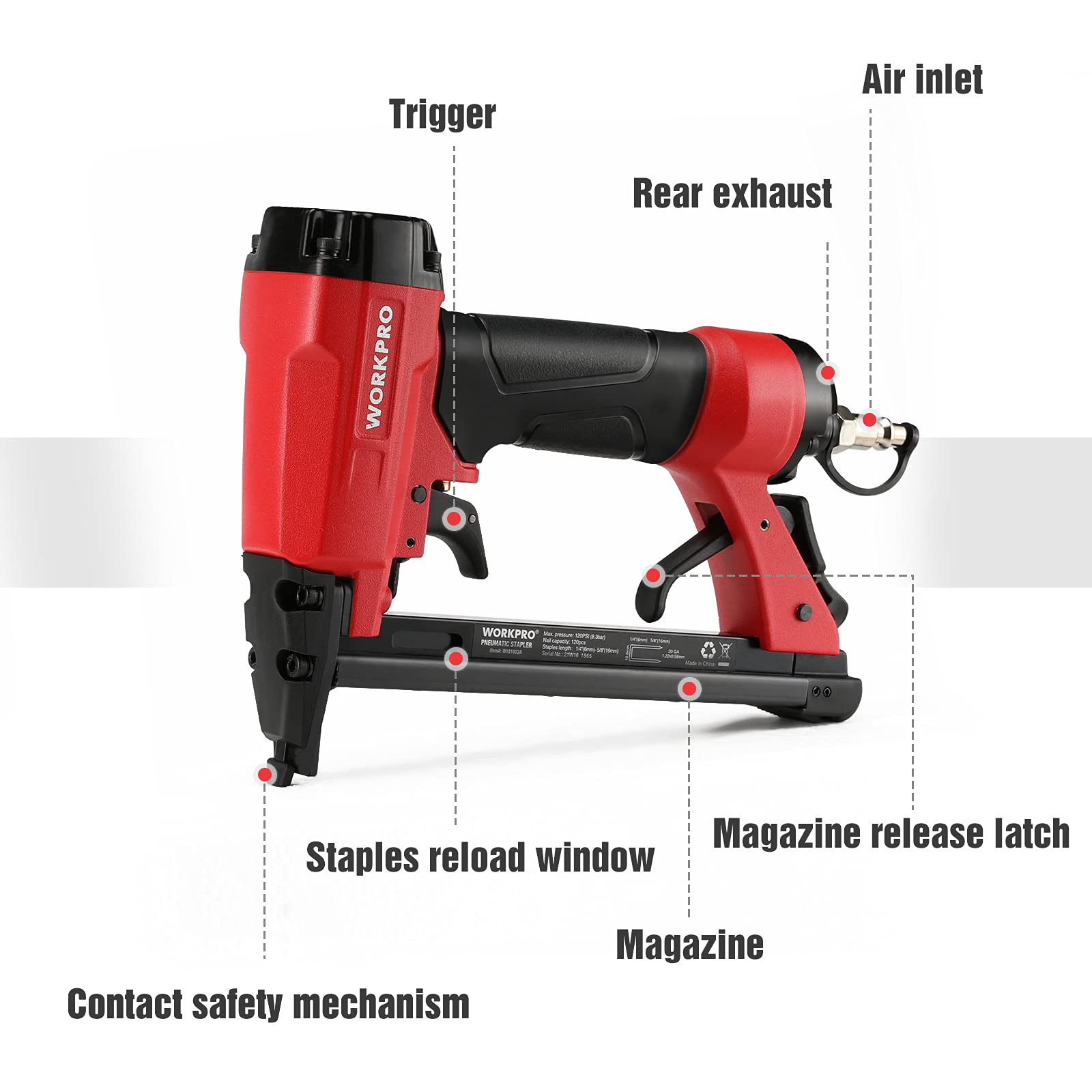 Foto 3 pulgar | Engrapadora Neumática Workpro T50 Para Tapicería Con 1260 Grapas - Venta Internacional.