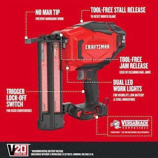 Foto 2 | Herramienta Desnuda Inalámbrica Brad Nailer Craftsman V20 18ga Cmcn618b - Venta Internacional.