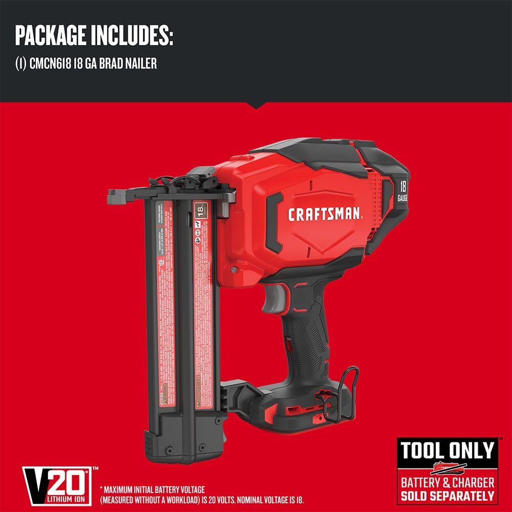 Foto 4 pulgar | Herramienta Desnuda Inalámbrica Brad Nailer Craftsman V20 18ga Cmcn618b - Venta Internacional.