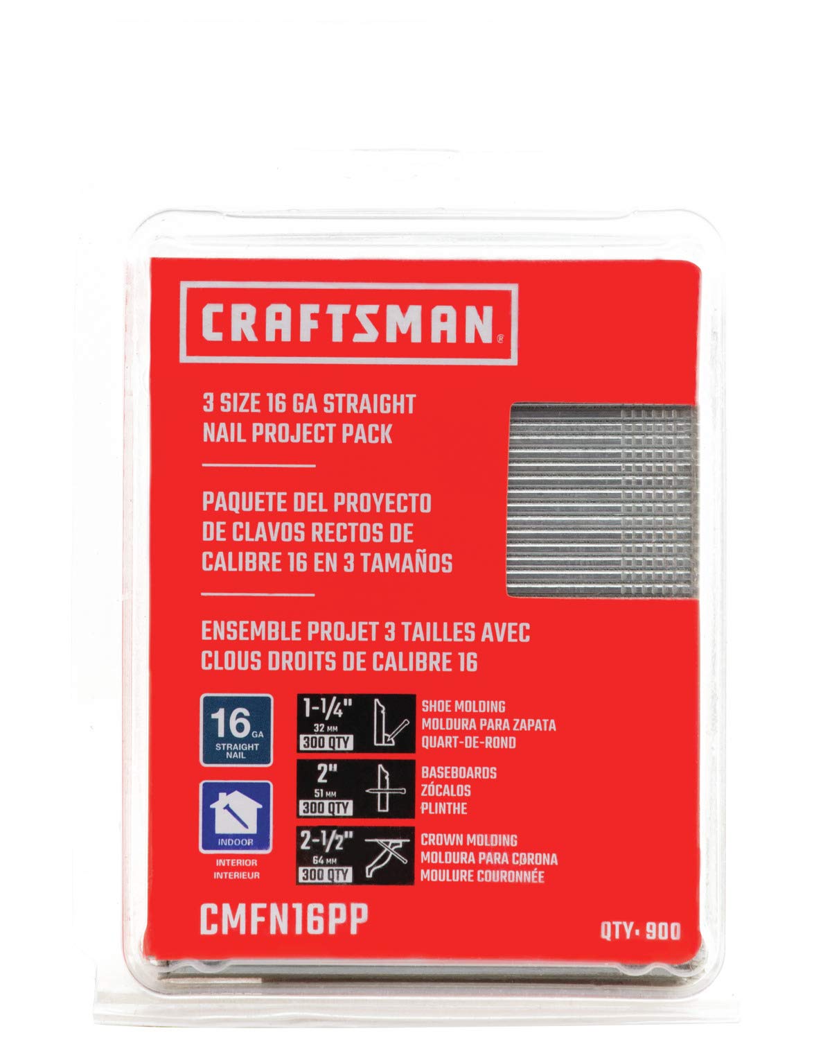 Foto 2 pulgar | Paquete De Proyectos Finish Nails Craftsman 16ga Straight - Venta Internacional.