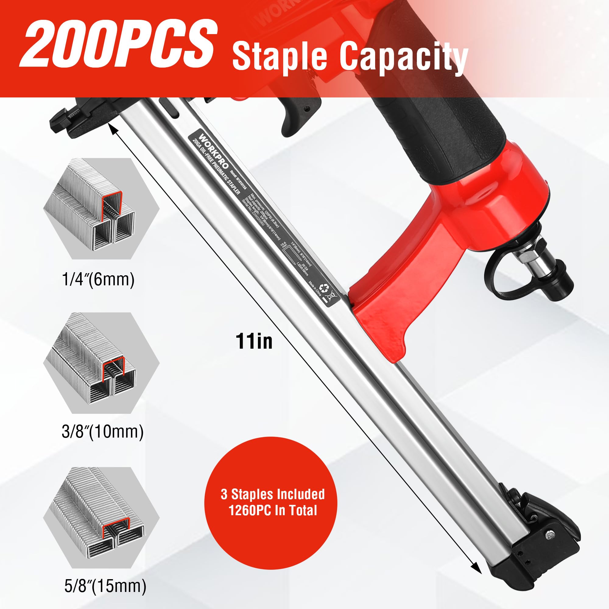 Foto 4 pulgar | Grapadora Neumática Workpro T50 Exenta De Aceite Con 1260 Grapas - Venta Internacional.
