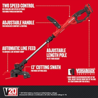 Foto 2 | Recortadora De Cuerdas Y Bordeadora Craftsman V20 Cmcst900d1 Inalámbrica - Venta Internacional.