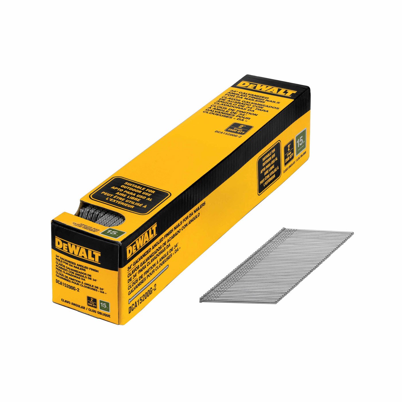 Foto 2 pulgar | Nail Dewalt Dca15200g-2, Calibre 15, Galvanizado, 2 Pulgadas, Angulado - Venta Internacional.