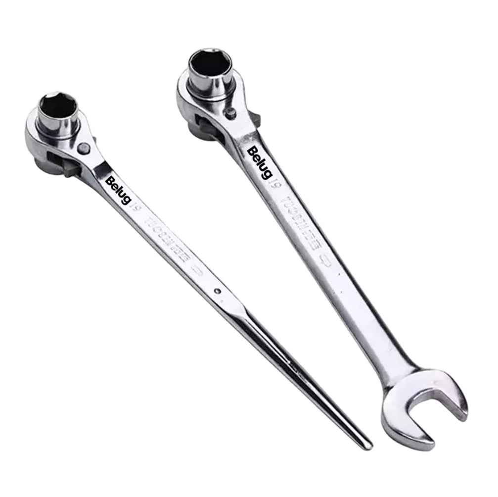Foto 2 pulgar | Llave De Trinquete Para Andamios Durable - (19 Mm, 22 Mm), Belug Plata