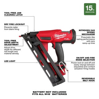 Foto 2 | Clavadora Milwaukee M18 Fuel 15 Calibre 2839-20 - Venta Internacional