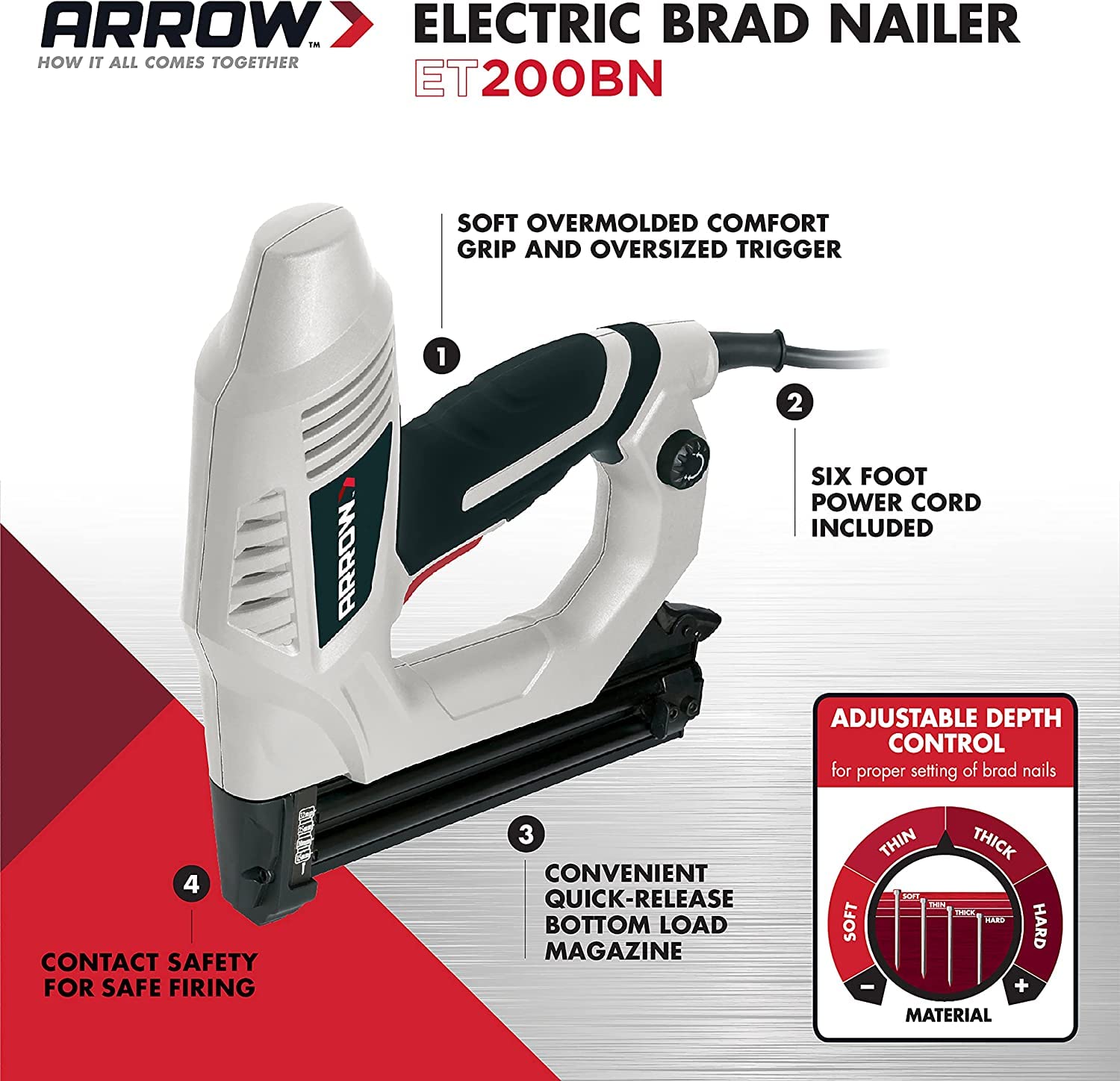 Foto 3 pulgar | Clavadora Eléctrica Arrow Et200bn Heavy Duty Para Molduras - Venta Internacional.