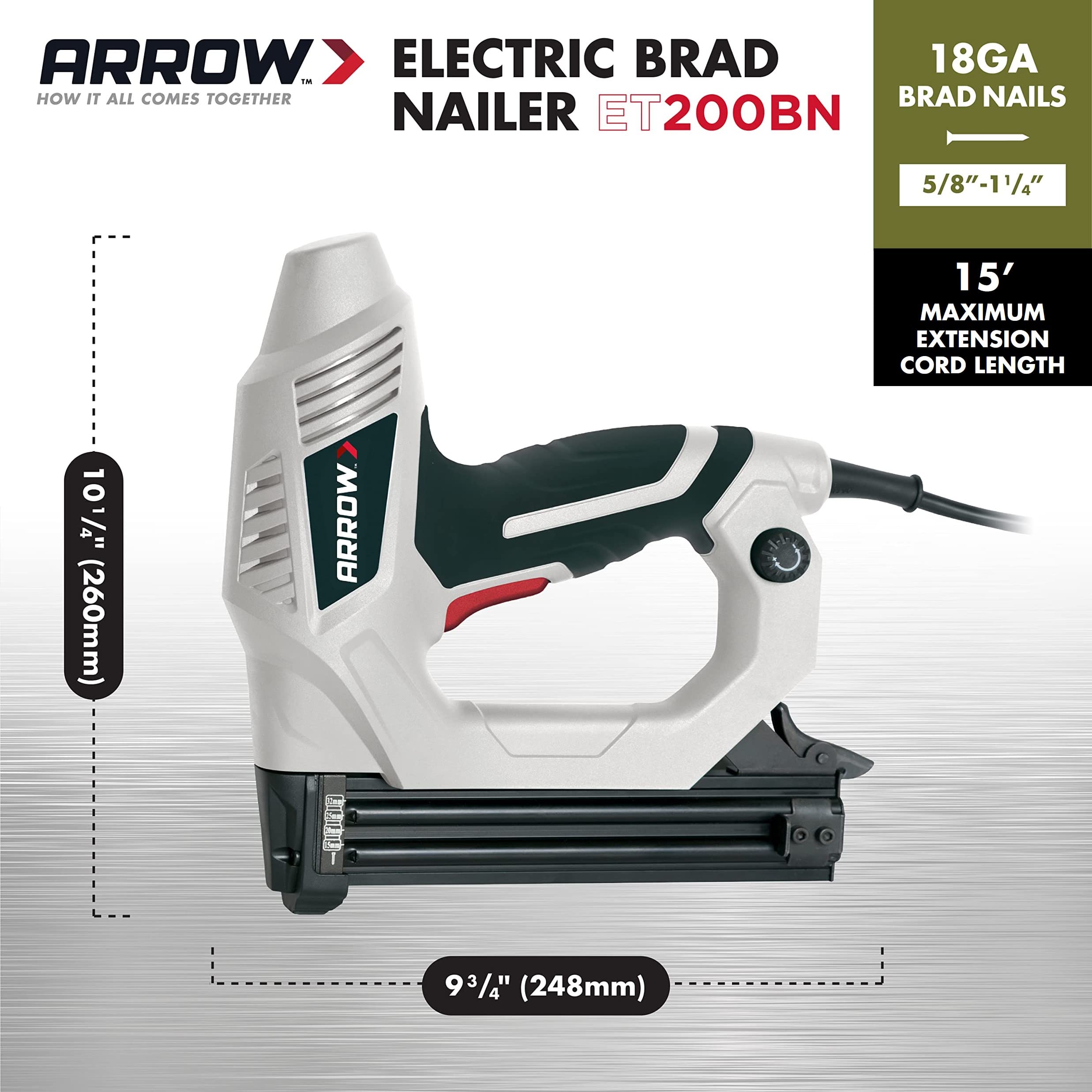 Foto 4 pulgar | Clavadora Eléctrica Arrow Et200bn Heavy Duty Para Molduras - Venta Internacional.