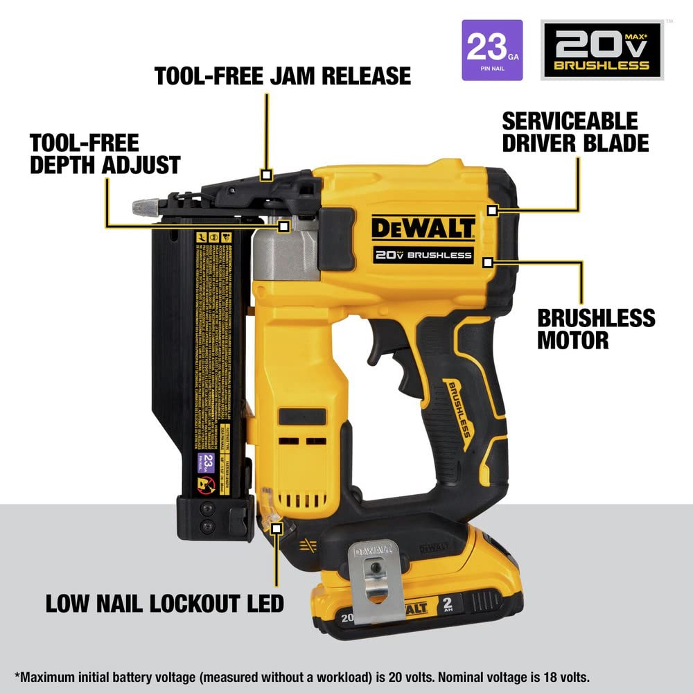Foto 4 pulgar | Clavadora Dewalt Atomic Compact Series 20v Max Sin Escobillas 23ga - Venta Internacional.
