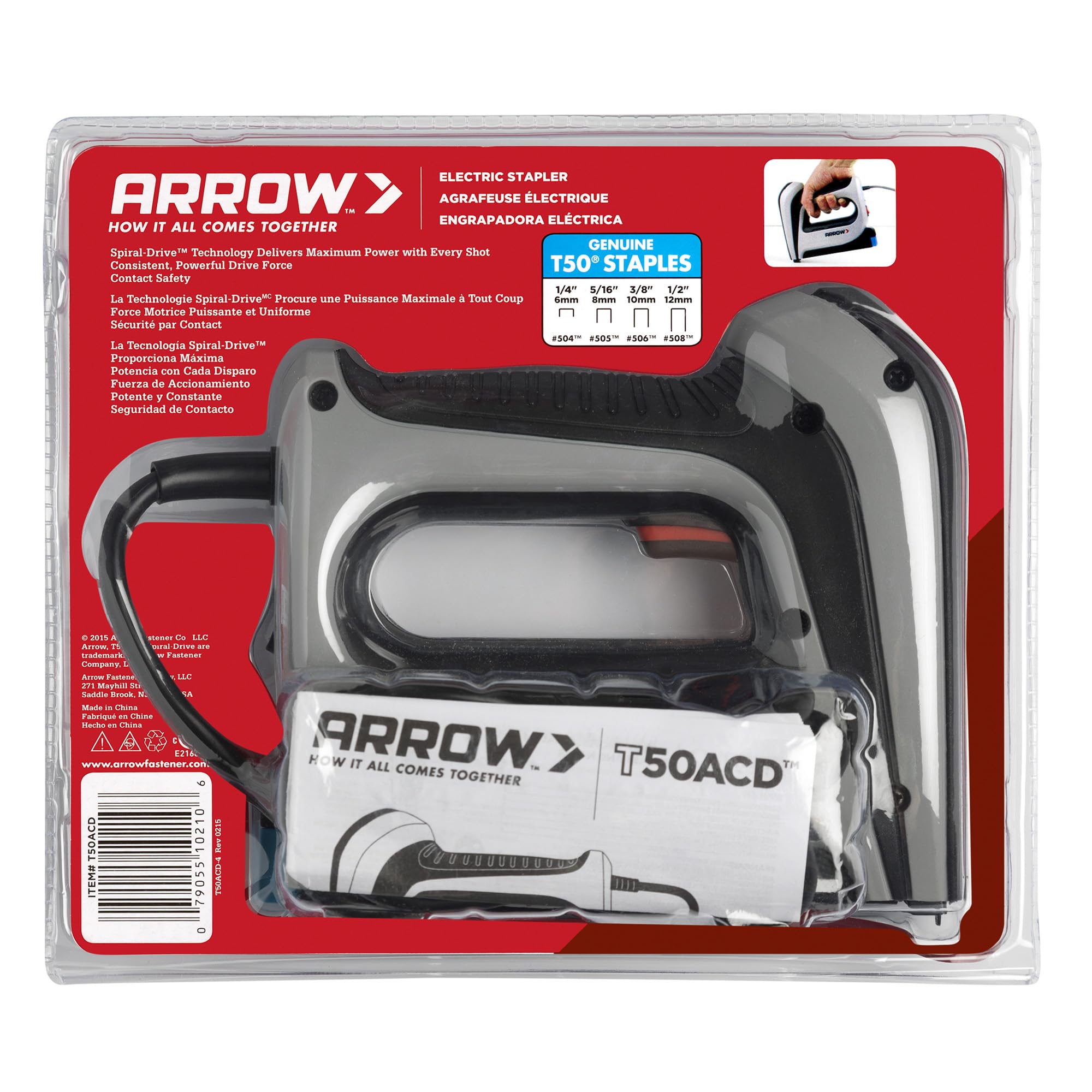 Foto 5 pulgar | Grapadora Eléctrica Con Cable Arrow T50acd Heavy Duty - Venta Internacional.