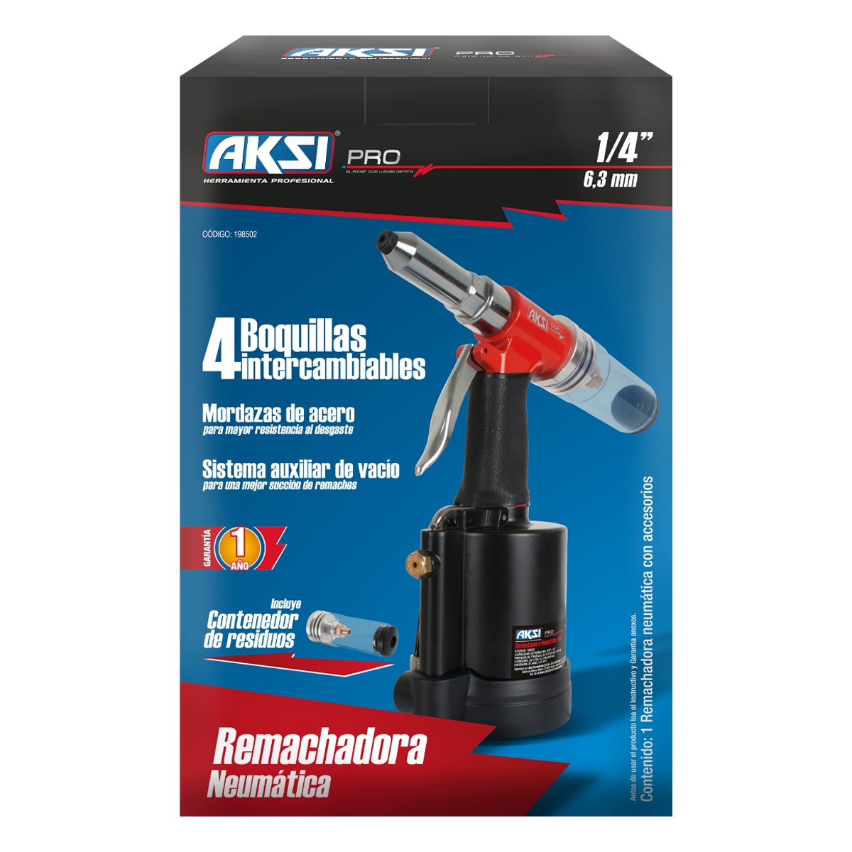Foto 5 pulgar | Remachadora Neumatica Aksi De 1/4'' Profesional