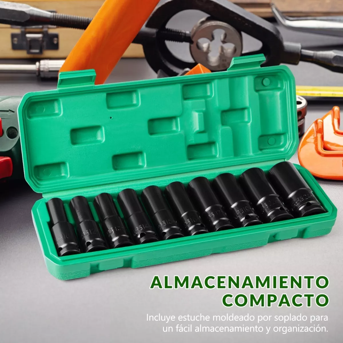 Foto 3 pulgar | Juego de Herramientas Llave Vaso Eo Safe Imports Esi-7112 color Negro 10 PZAS