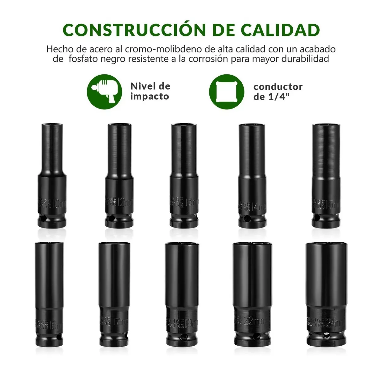 Foto 4 pulgar | Juego de Herramientas Llave Vaso Eo Safe Imports Esi-7112 color Negro 10 PZAS