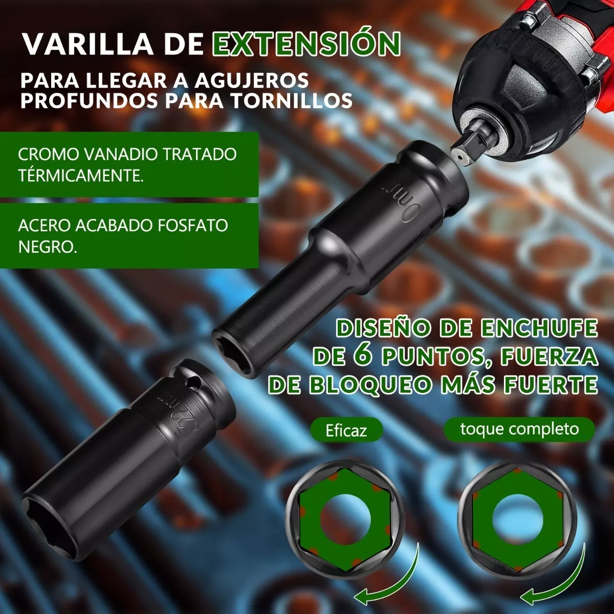 Foto 6 pulgar | Juego de Herramientas Llave Vaso Eo Safe Imports Esi-7112 color Negro 10 PZAS
