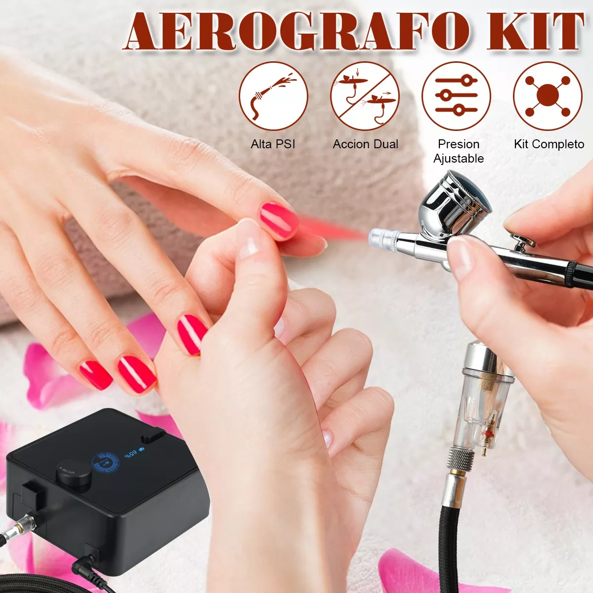 Foto 3 pulgar | Aerografo Profesional Kit Aerografo Para Pintar Doble Acción Eo Safe Imports Esi-15017 Plata