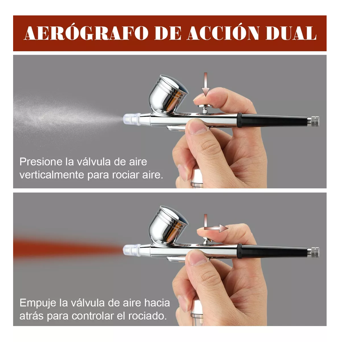 Foto 4 pulgar | Aerografo Profesional Kit Aerografo Para Pintar Doble Acción Eo Safe Imports Esi-15017 Plata