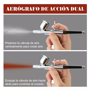 Foto 3 | Aerografo Profesional Kit Aerografo Para Pintar Doble Acción Eo Safe Imports Esi-15017 Plata