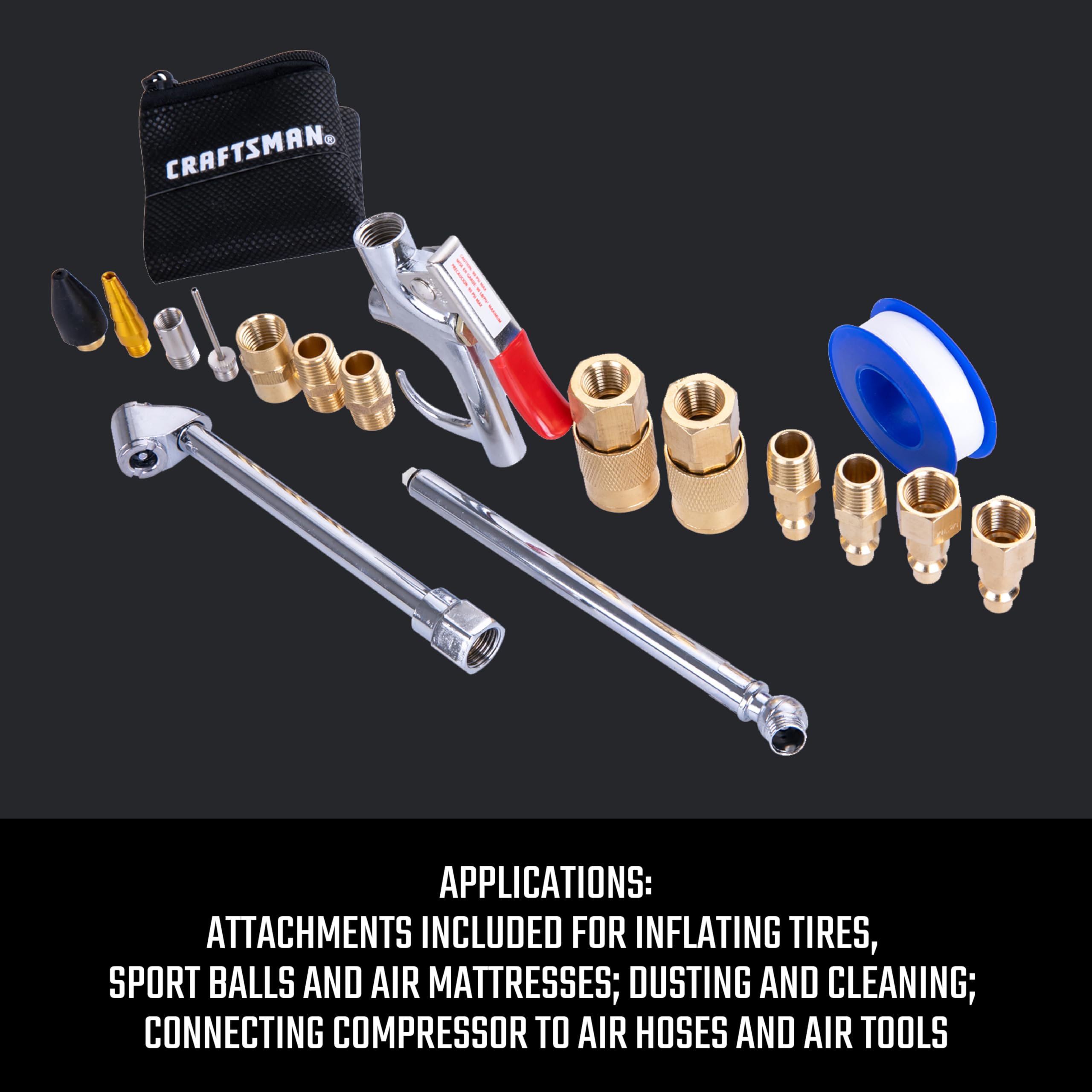 Foto 7 pulgar | Kit De Accesorios Para Compresores De Aire Craftsman 18 Piezas Con Bolsa - Venta Internacional.