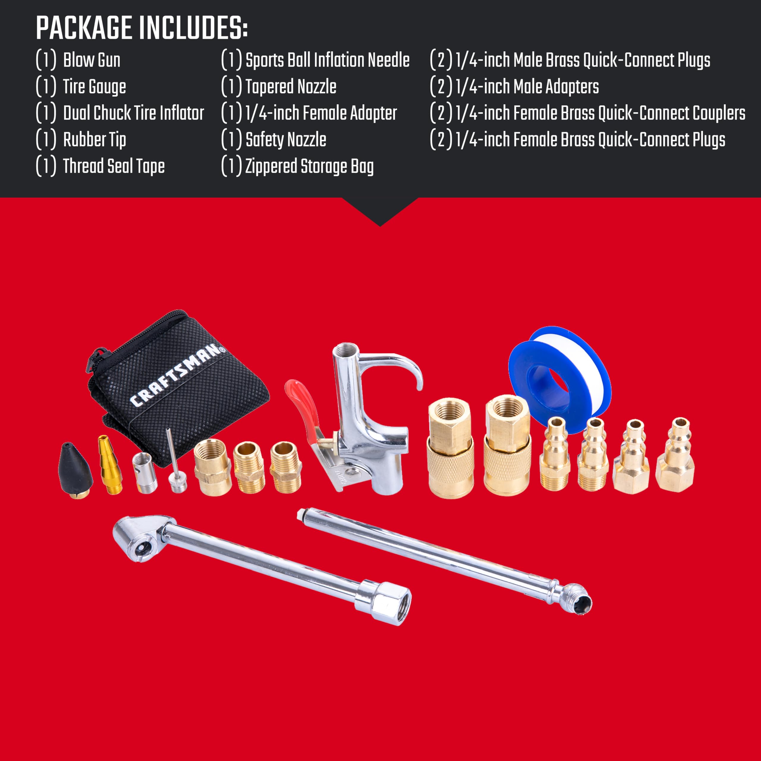 Foto 8 pulgar | Kit De Accesorios Para Compresores De Aire Craftsman 18 Piezas Con Bolsa - Venta Internacional.