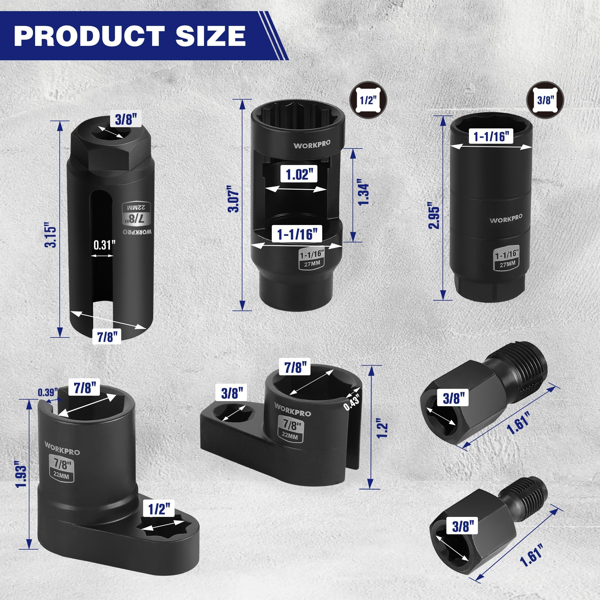 Foto 3 pulgar | Juego De Herramientas De Extracción De Enchufes Para Sensores De Oxígeno O2 Workpro, 7 Piezas - Venta Internacional.