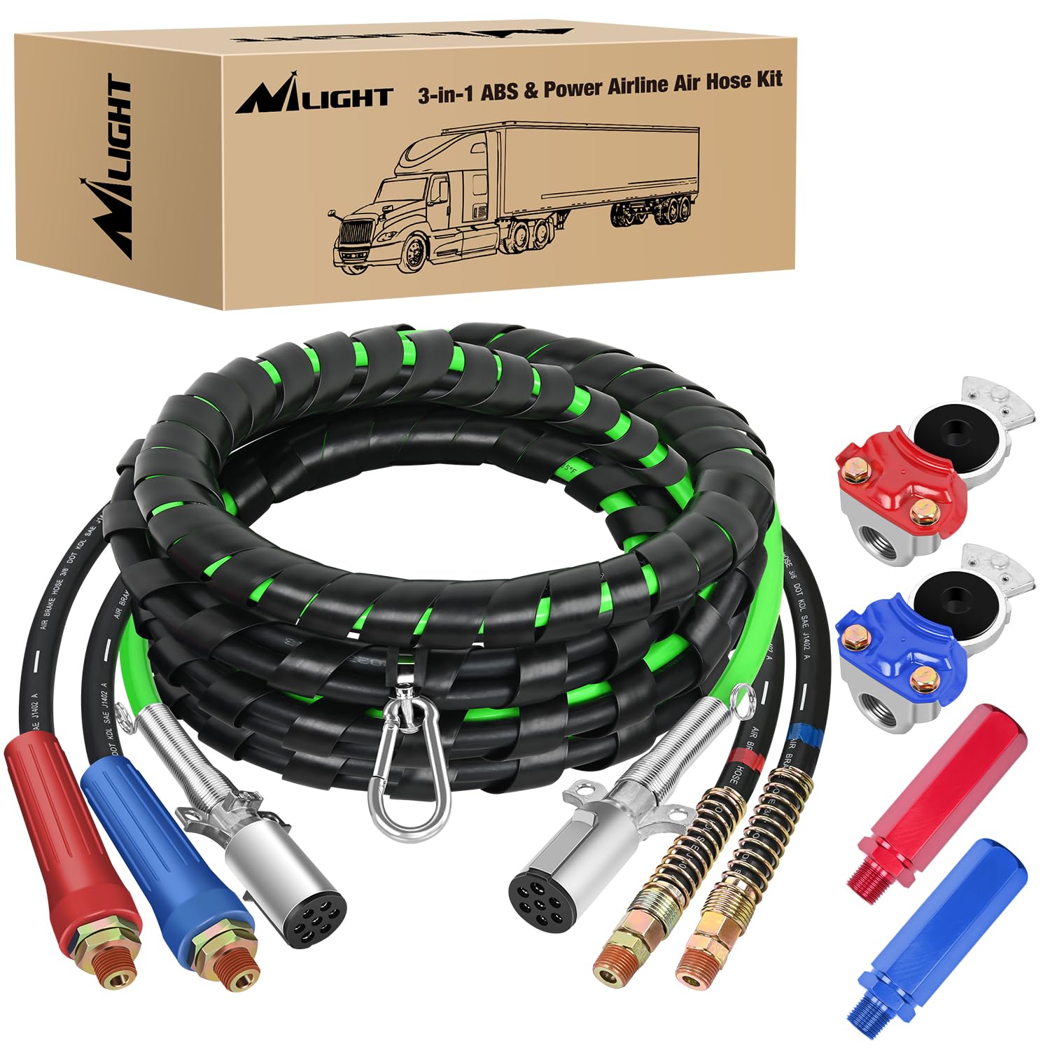 Foto 2 pulgar | Kit De Ensamblaje De Mangueras De Línea De Aire Nilight, 15 Pies, 3 En 1 Para Camión - Venta Internacional.