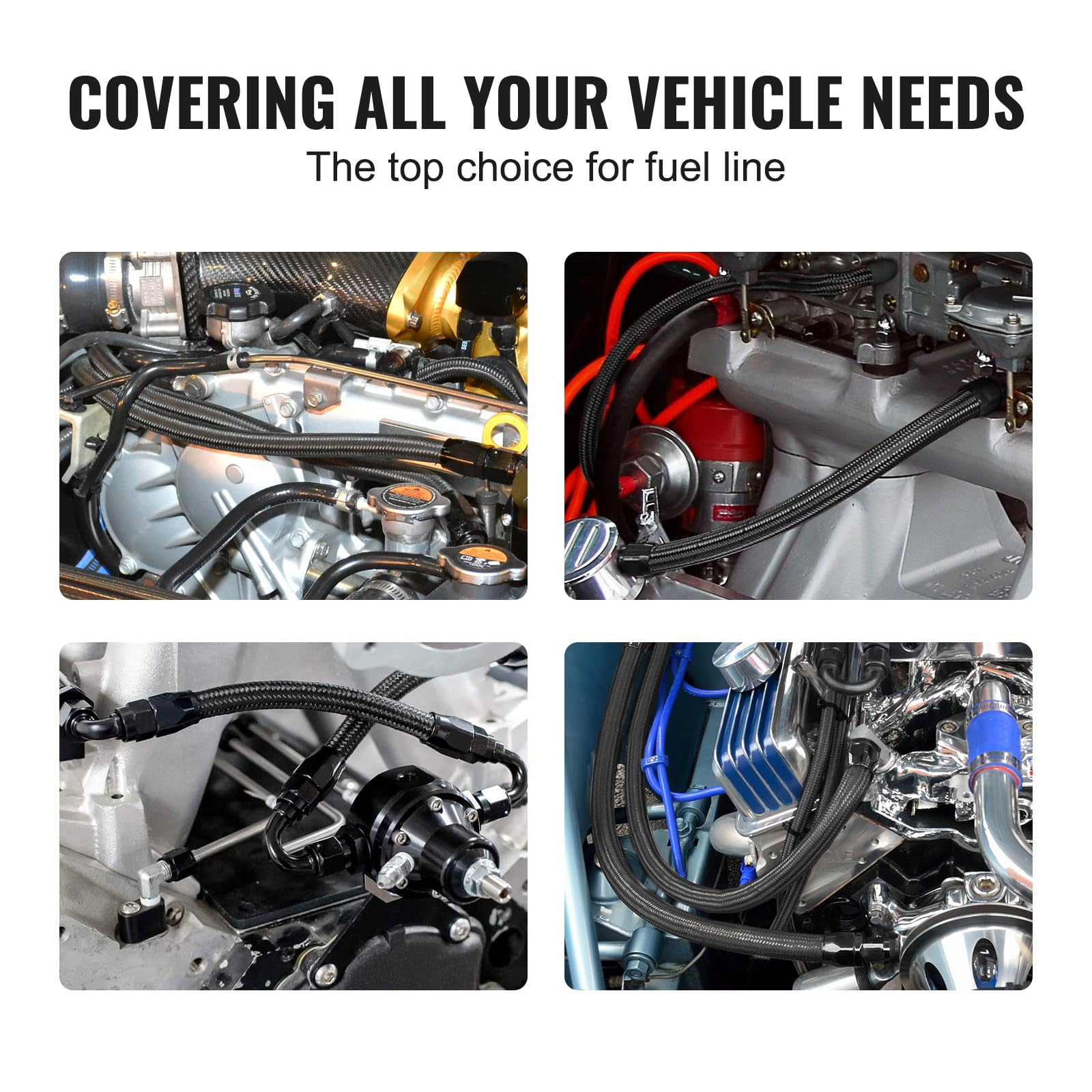 Foto 3 | Kit De Línea De Combustible Vevor 6an, 25 Pies, Nailon Y Acero Inoxidable Trenzado - Venta Internacional.