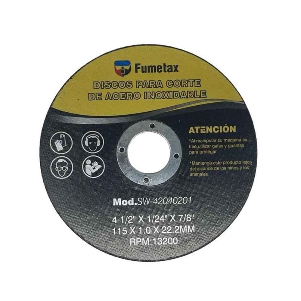 Discos Corte Acero Inoxidable Fumetax 4 1/2 Pulgadas 1.2 mm
