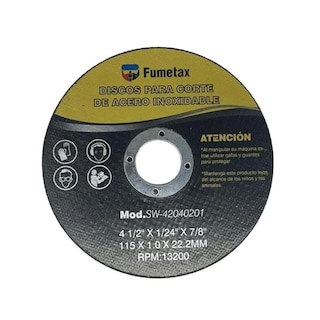 Foto 1 | Discos Corte Acero Inoxidable Fumetax 4 1/2 Pulgadas 1.2 mm