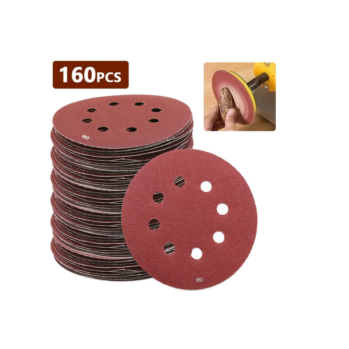 Foto 4 pulgar | Language 160piezas Discos De Lija Perforado De 5 Pulgadas Eo Safe Imports Esi-17117-1 Cobre