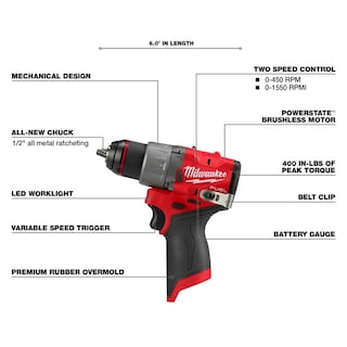 Foto 3 | Destornillador Milwaukee M12 Fuel 12v Litio-ion 1.2 cm - Venta Internacional
