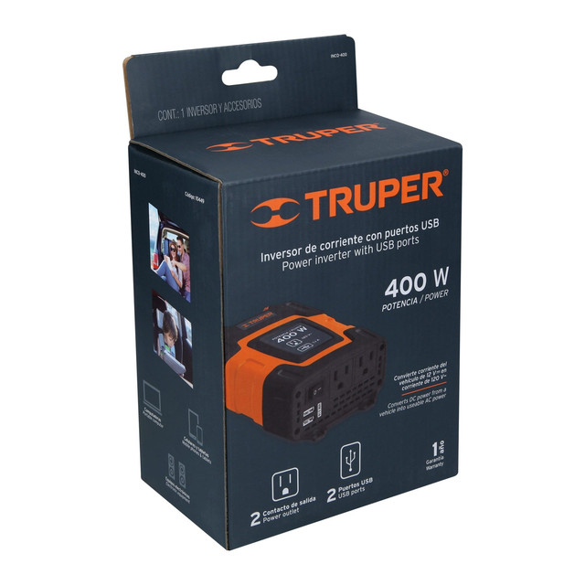 Foto 4 pulgar | Inversor de Corriente Truper Inco 400 W