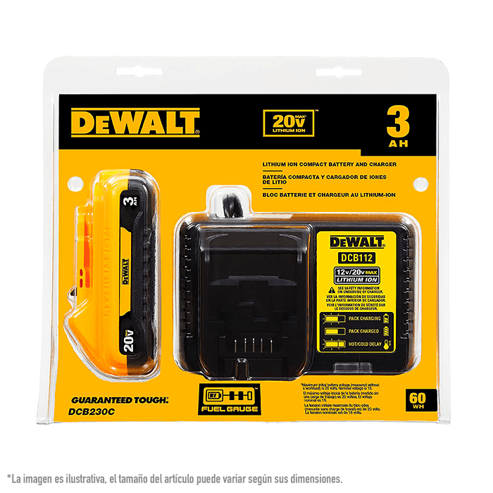 Foto 2 | Bateria Herramientas Inalambricas Dewalt 20vmax 3.0 Ah Ion Litio + Cargador 12 V/20 V