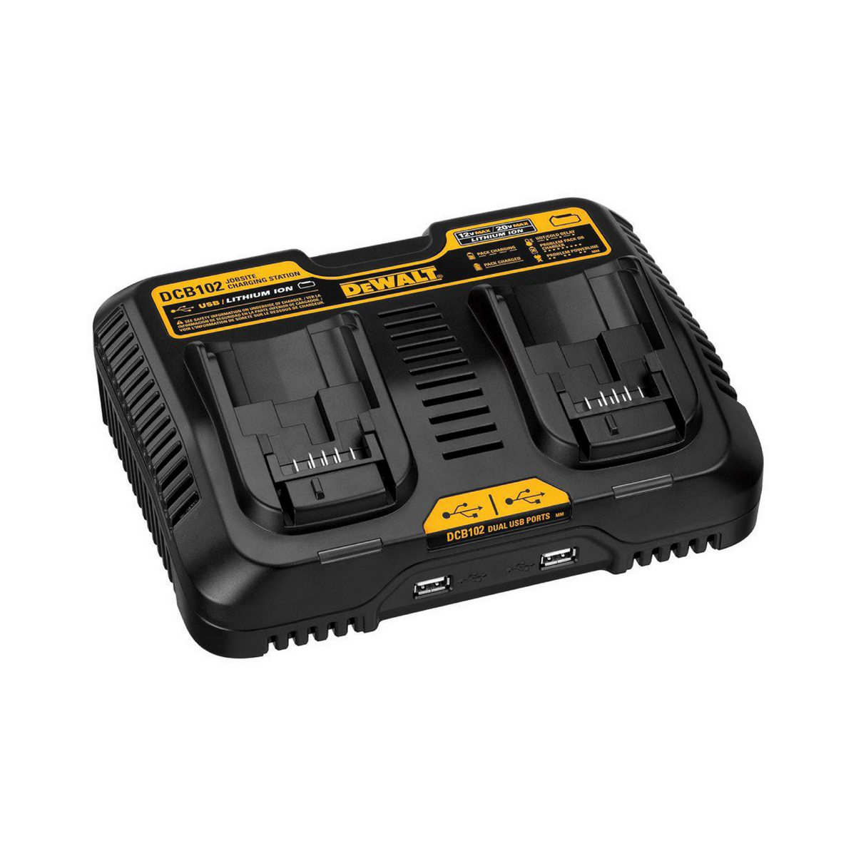 Cargador 2 Puertos Dewalt Bateria 12 V/20vcon 2 Puertos Usb