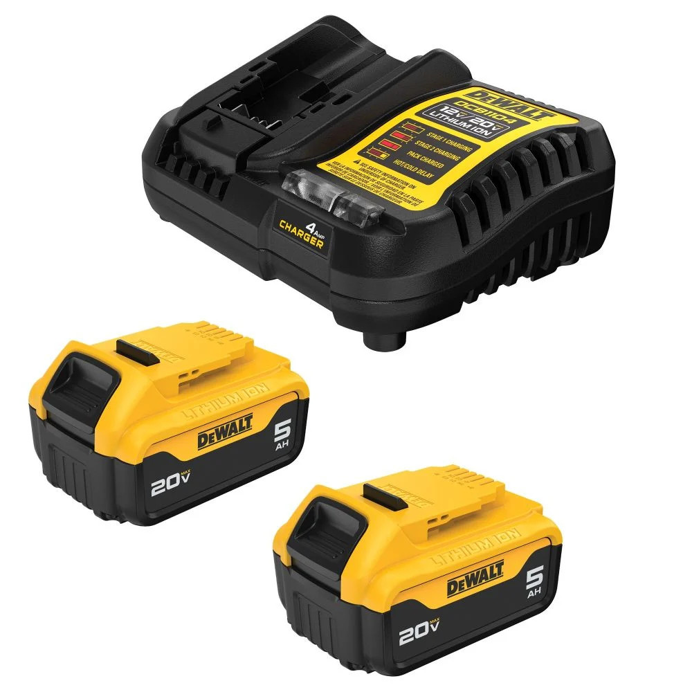 Kit Juego De Bateria De Litio Y Cargador Dewalt 20v Max De 5ah