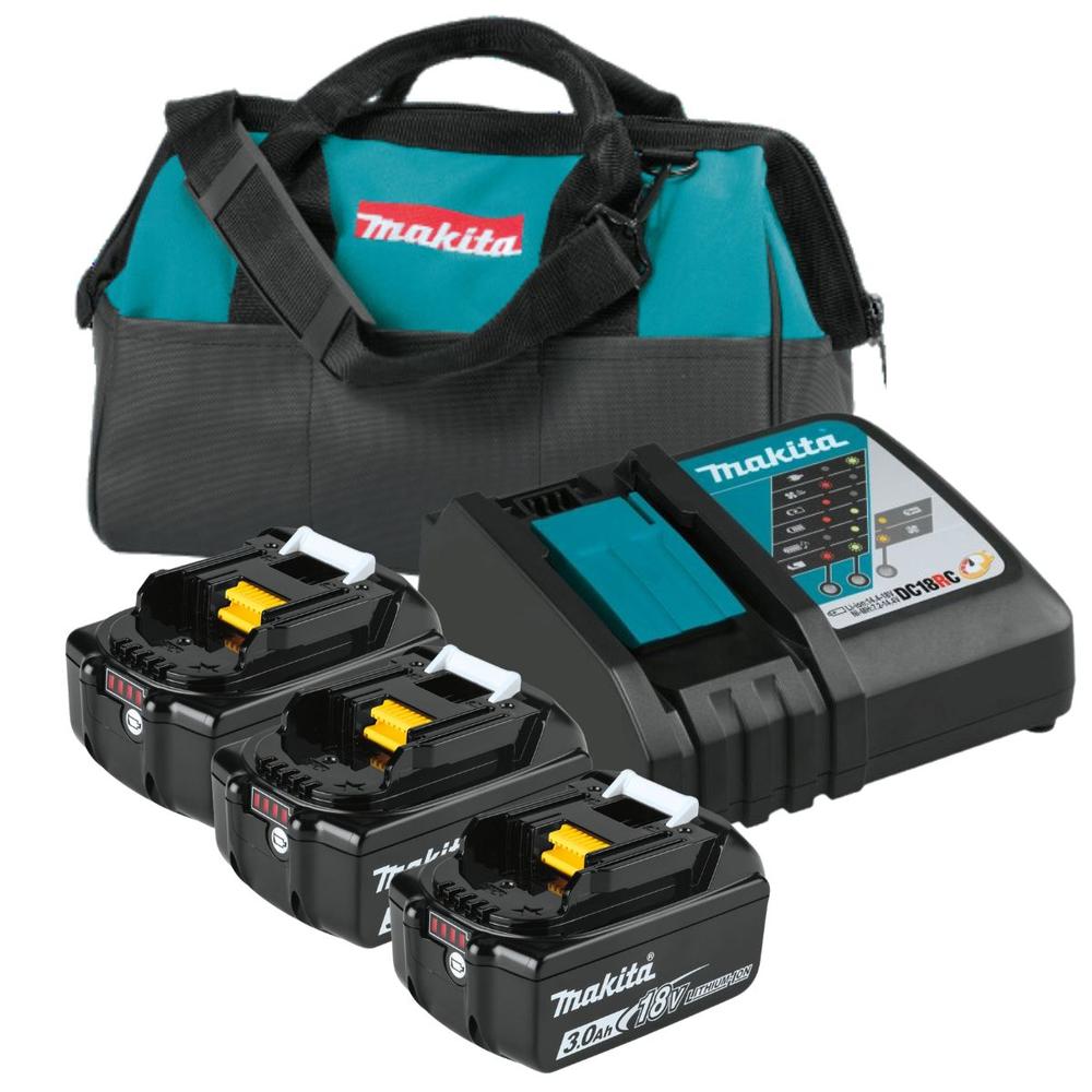 Kit De 3 Batería Makita 18v. 3.0 Ah + Cargador Rápido.