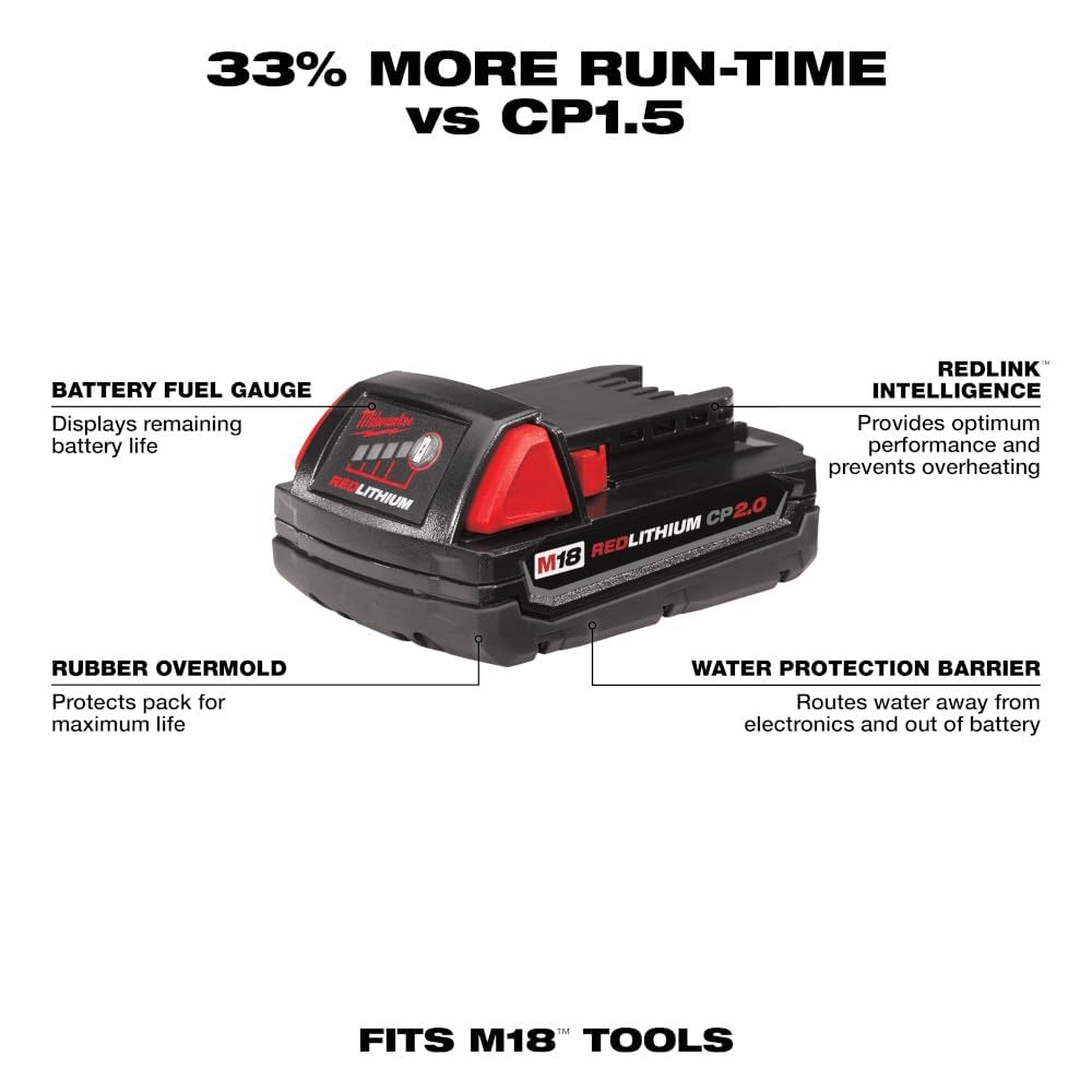 Foto 4 pulgar | Paquete de Baterías Milwaukee M18 18v Redlithium 2.0 48-11-1820 - Venta Internacional