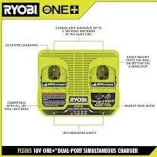 Foto 5 | Cargador One+ 18 V Doble Puerto De Ryobi Simultáneo para 2 Baterías - Venta Internacional