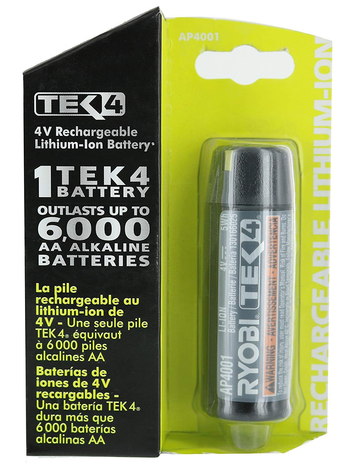 Foto 2 pulgar | Batería Ryobi Ap4001 Compacta de Iones d Litio Recargable 4 V - Venta Internacional